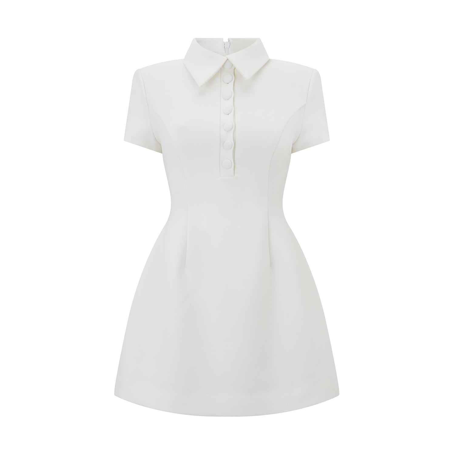 The Luxe Collared Mini Dress with Volume Skirt