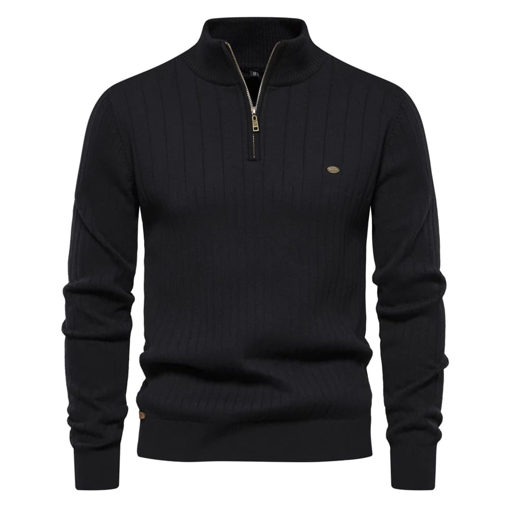 High Collar Zipper Sweater - Grant
