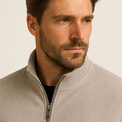 Grant High Collar Suede Jacket