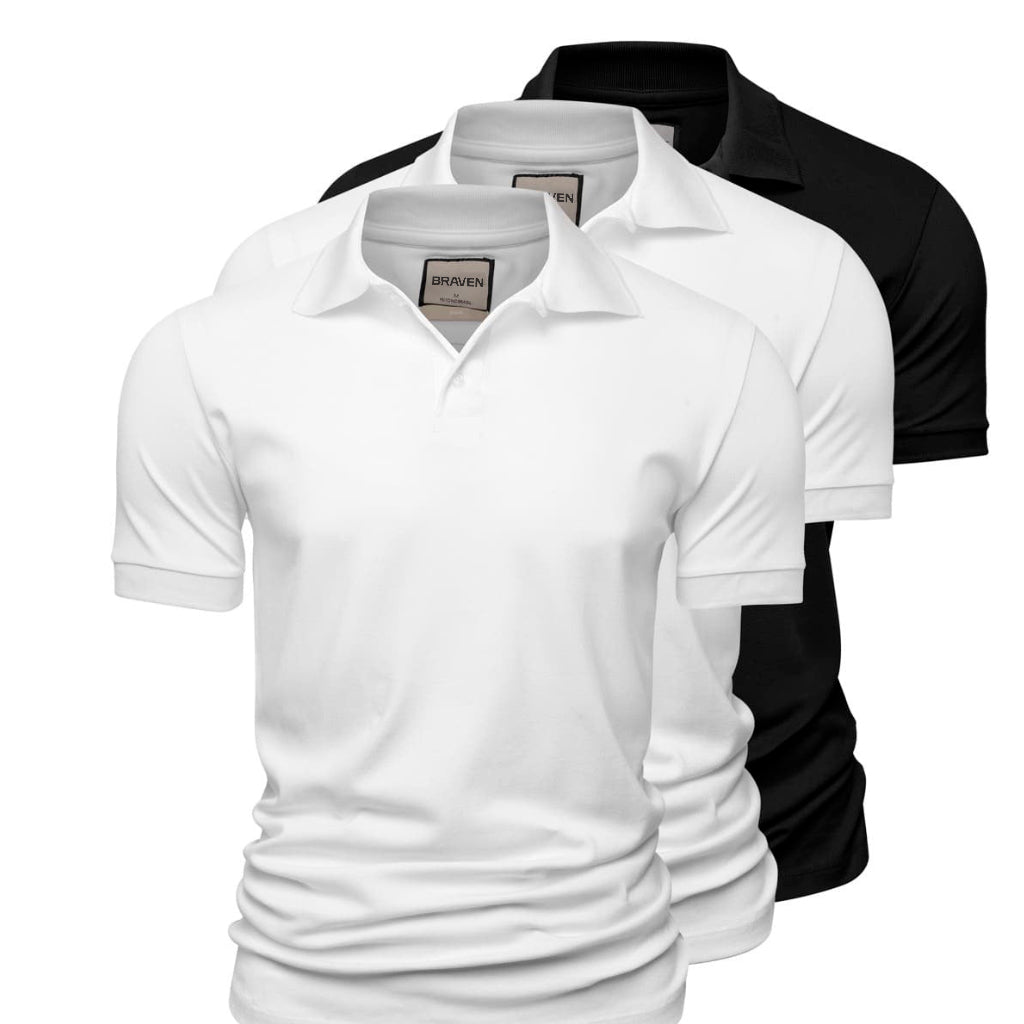 Set of 3 Pima Cotton Polo Shirts