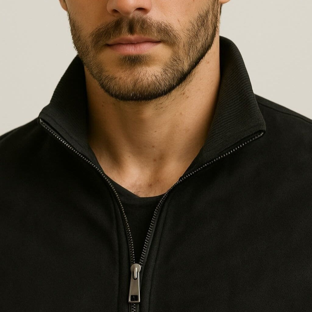Grant High Collar Suede Jacket