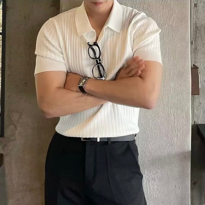 Men's Cotton-Blend V-Neck Shirt