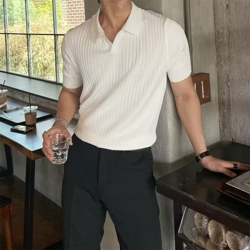 Men's Cotton-Blend V-Neck Shirt