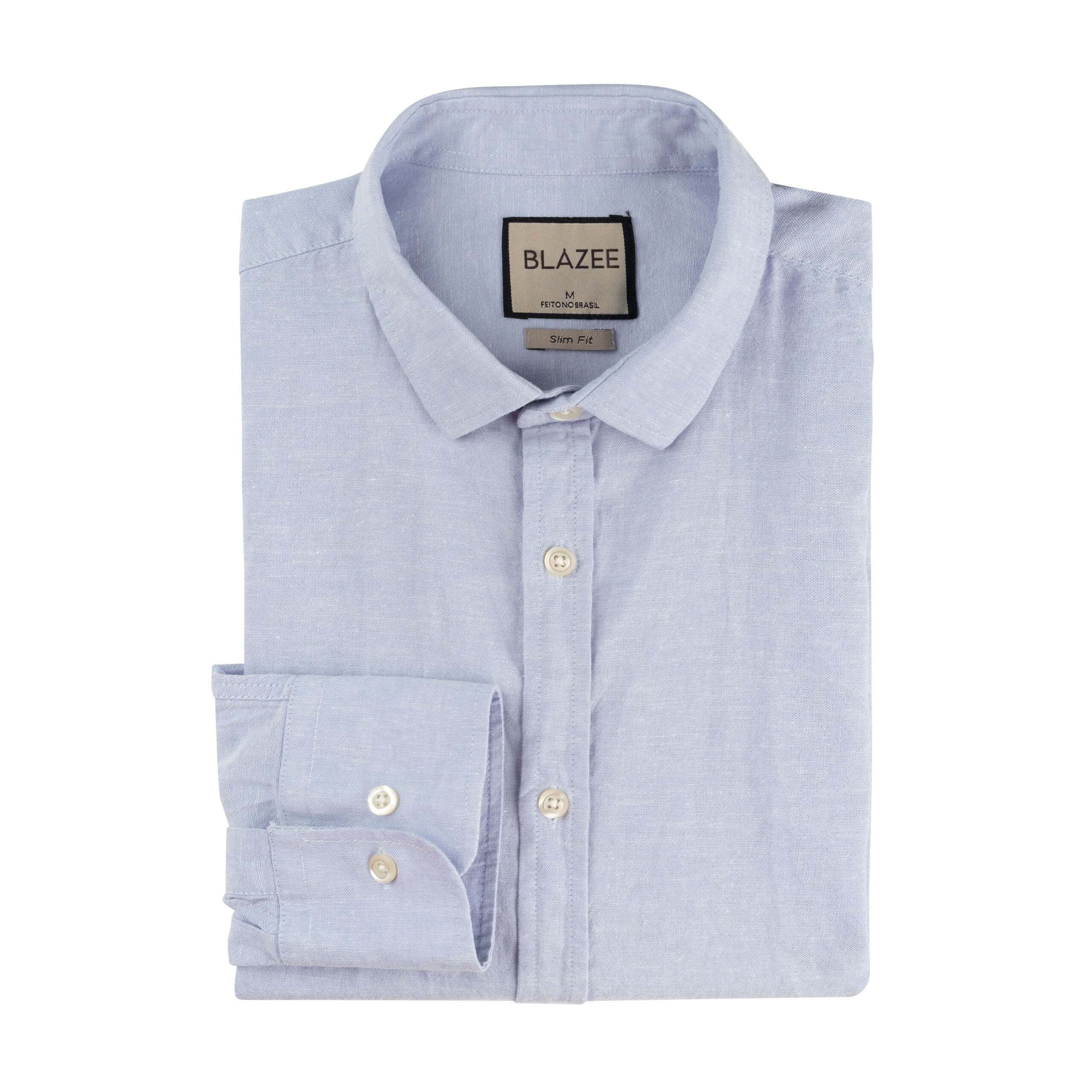Linen Shirt Long Sleeve - Ocean