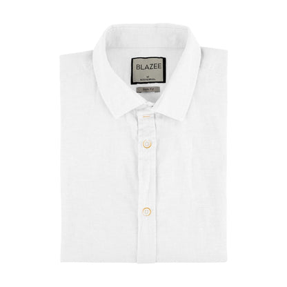 Linen Short Sleeve Shirt - Ocean