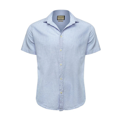 Linen Short Sleeve Shirt - Ocean