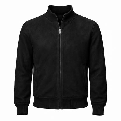 Grant High Collar Suede Jacket