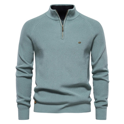 High Collar Zipper Sweater - Marquis Merino