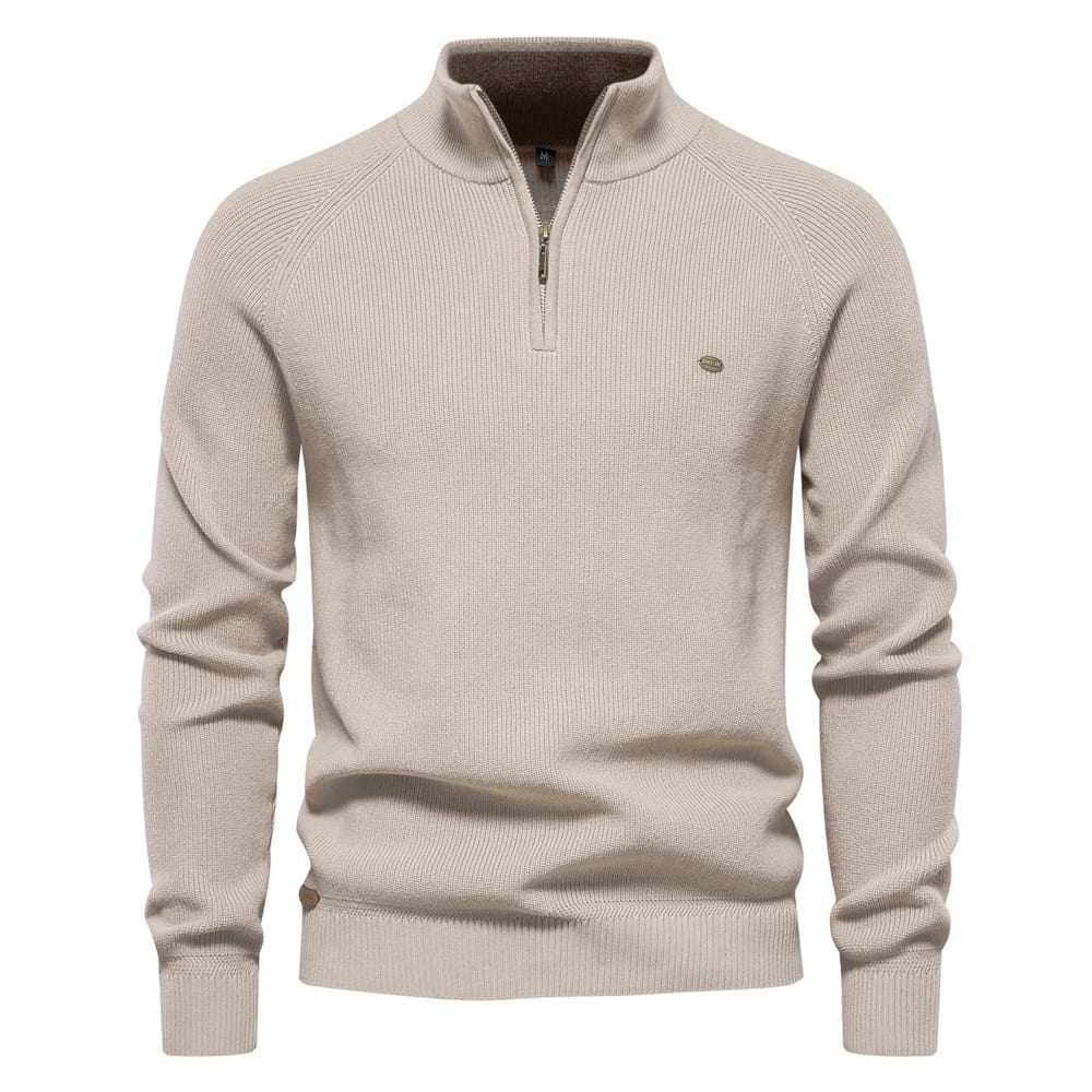 High Collar Zipper Sweater - Marquis Merino