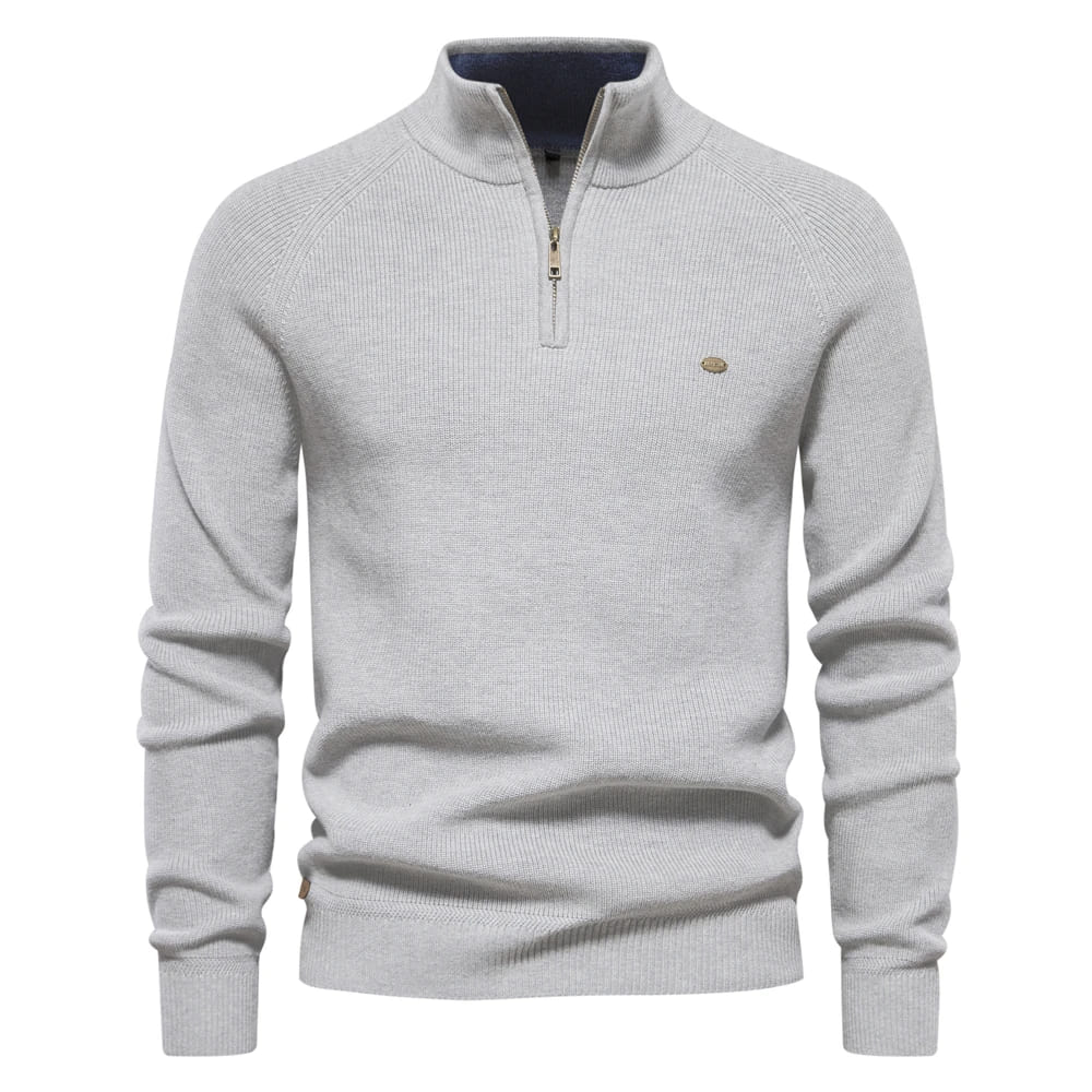 High Collar Zipper Sweater - Marquis Merino
