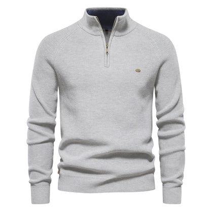 High Collar Zipper Sweater - Marquis Merino