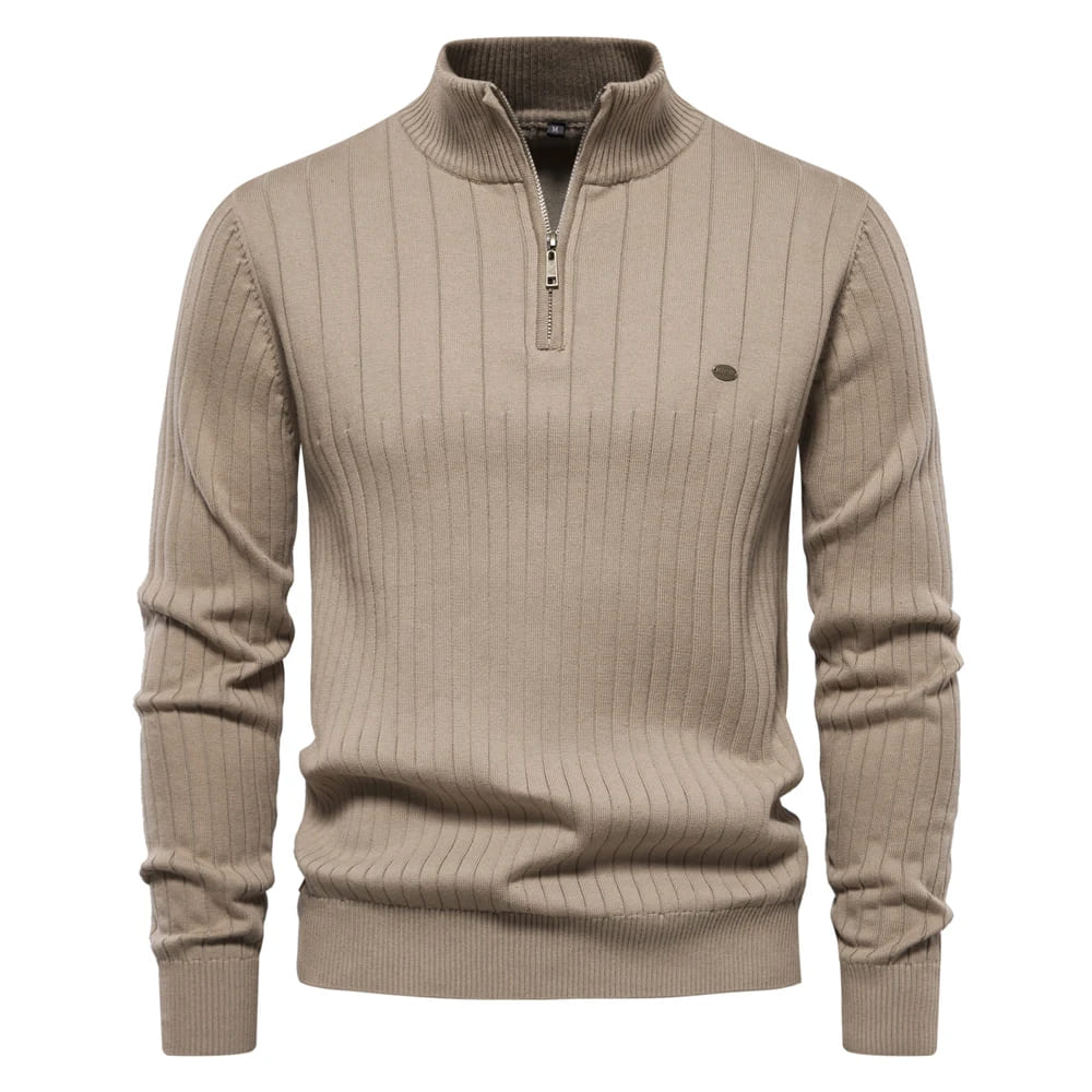 High Collar Zipper Sweater - Grant
