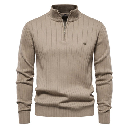 High Collar Zipper Sweater - Grant