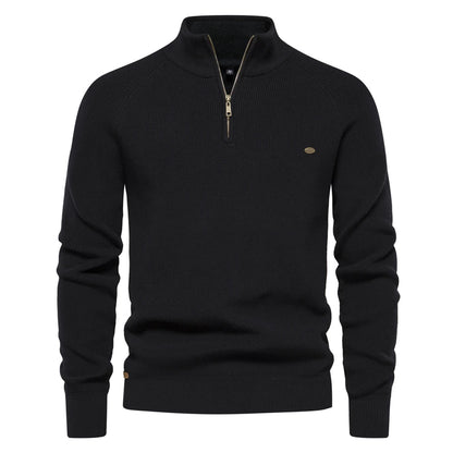 High Collar Zipper Sweater - Marquis Merino