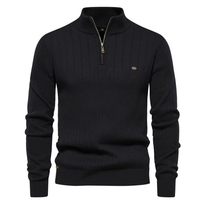High Collar Zipper Sweater - Grant