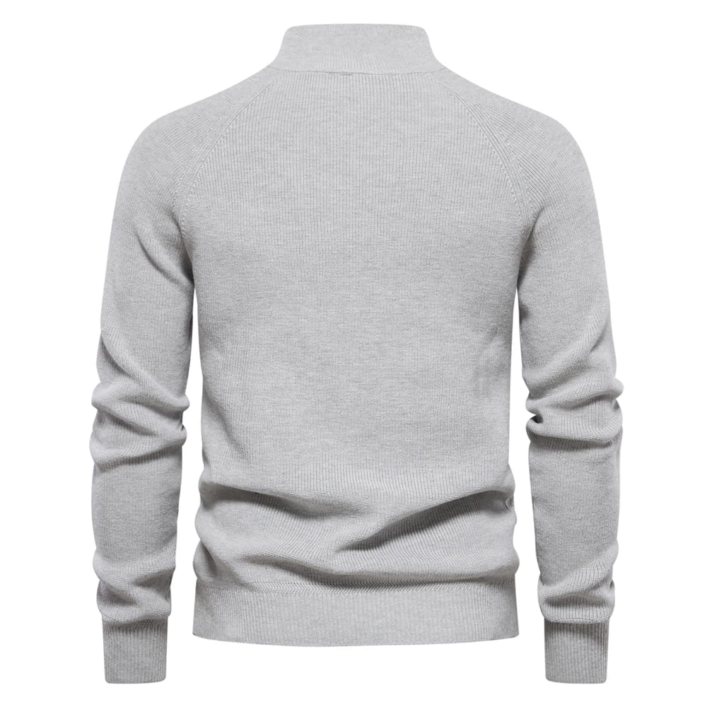 High Collar Zipper Sweater - Marquis Merino