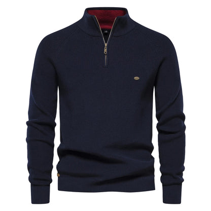 High Collar Zipper Sweater - Marquis Merino