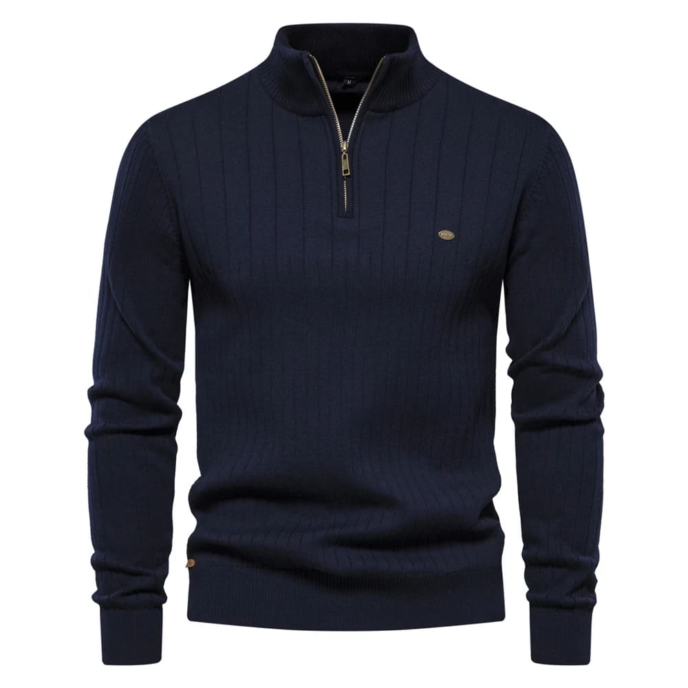 High Collar Zipper Sweater - Grant
