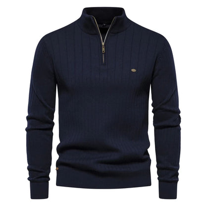 High Collar Zipper Sweater - Grant