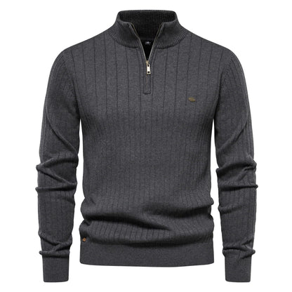 High Collar Zipper Sweater - Grant