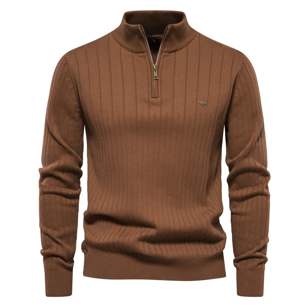 High Collar Zipper Sweater - Grant