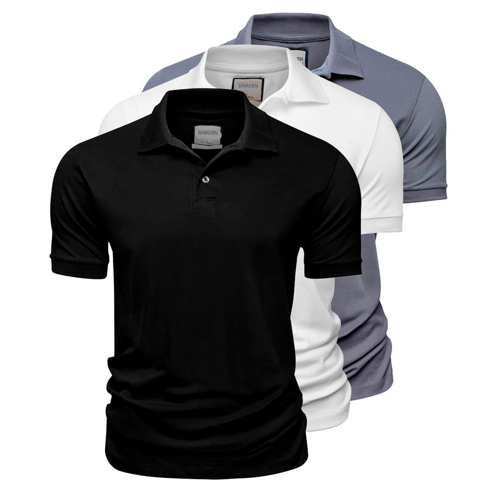 Set of 3 Pima Cotton Polo Shirts