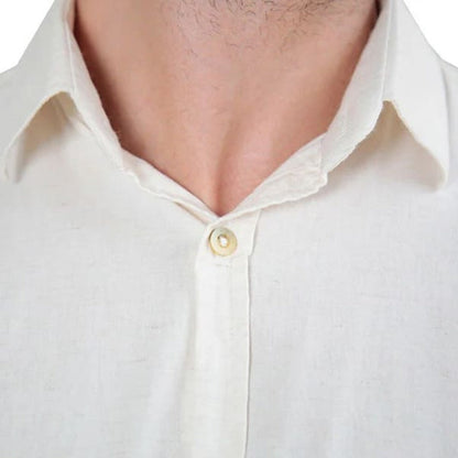 Linen Short Sleeve Shirt - Ocean